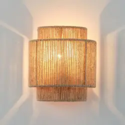 Lampe à mur en rotin Rattan ancienne Asia Hotel séjour intérieur…