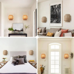 Rattan Wall Lamp Ancient Asia Hotel Living Room Internal Bedroom…