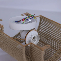 Lampara de pared Boho de Rattan, Apliques de Yuta
