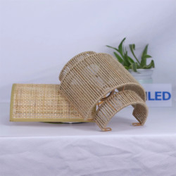 Lampara de pared Boho de Rattan, Apliques de Yuta