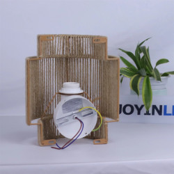 Lampe murale en rattan Boho et applique en corde de chanvre