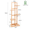 Portafrutos Angular Alto de Bambú Resistente Soportes Multiusos