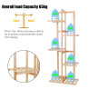 High Angular Bamboo Plant Stand, Durable Shelf Display Multifunctional