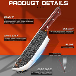 Coltello da macellaio 7 pollici forgiato in acciaio al carbonio in…