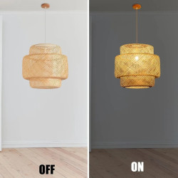 Lampada a sospensione in bambù naturale