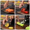 Set di 6 Coltelli da Cucina Neri, Set di Coltelli da Chef Affilati…