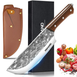 Professional Kitchen Knives with Fluted Steel Handle - 7 Inches