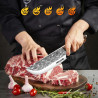 Professional Kitchen Knives with Fluted Steel Handle - 7 Inches