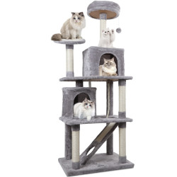 Nobleza Modern Cat Tree with 5 Scratching Posts & 2 Caves