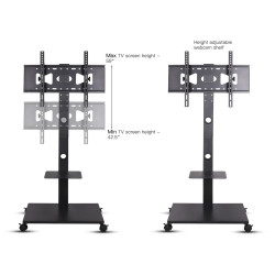 Carrello per TV a Pavimento con Ruote per Televisori da 32-70 Pollici