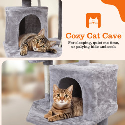 Nobleza Modern Cat Tree with 5 Scratching Posts & 2 Caves