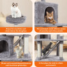 Nobleza Modern Cat Tree with 5 Scratching Posts & 2 Caves