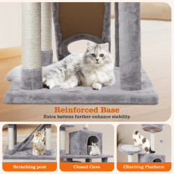 Nobleza Modern Cat Tree with 5 Scratching Posts & 2 Caves