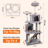 Nobleza Modern Cat Tree with 5 Scratching Posts & 2 Caves