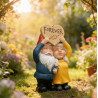 Garden Statue - Couple of Gnomes with Heart, Resin Figurine for…