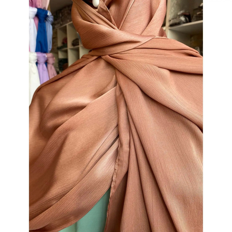 Modest Ribbed Satin Hijab Dress