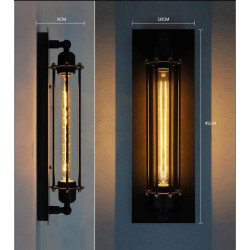 Lampe de Mur en Fer Noir Style Industriel Rétro Edison, Éclairage…