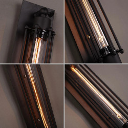 Lampe de Mur en Fer Noir Style Industriel Rétro Edison, Éclairage…