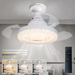 Ventilateur de plafond avec éclairage LED rétractable invisible…