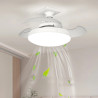 Ventilateur de plafond avec éclairage LED rétractable invisible…