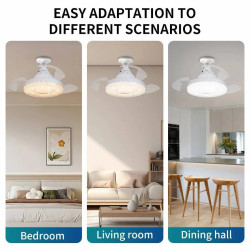 Ventilatore da Soffitto con Luce LED Retrattile Invisibile, Design…