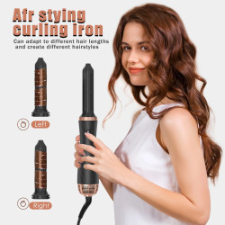 6-in-1 Hot Air Brush Multifunction Tool: Flat Iron and Curlers, Blow…