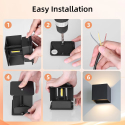 Lampada da Parete Impermeabile IP65 BDA-01 in Alluminio, Tipo Split…