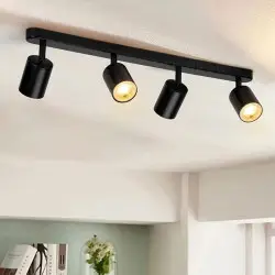 3 or 4 Light Rail Lights, Direct Ceiling Mount in Matte Black Metal…