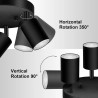 3 or 4 Light Rail Lights, Direct Ceiling Mount in Matte Black Metal…