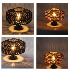 Plafoniera in Tessuto a Mano Lampada da S soffitto in Rattan Moderna