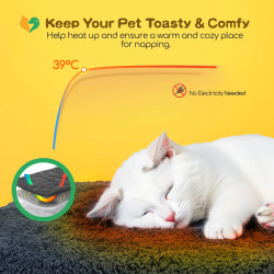 Nobleza Self-Heating Blanket For Cats: Soft Fleece Thermal Mat