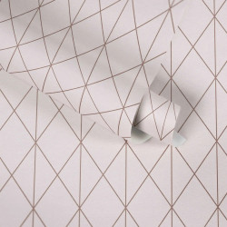 Papier peint en vinyle non tissé géométrique moderne rose or...