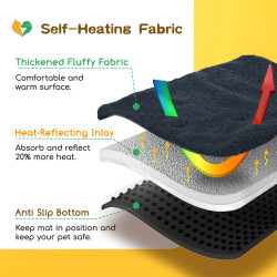 Nobleza Self-Heating Blanket For Cats: Soft Fleece Thermal Mat