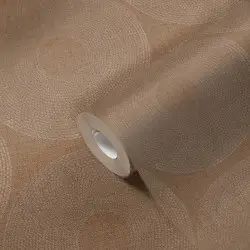German Brown Vinyl Non-Woven Wallpaper with Modern Geometric...