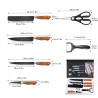 Set of 6 Forged Chef's Knives Made by Hand in Stainless Steel