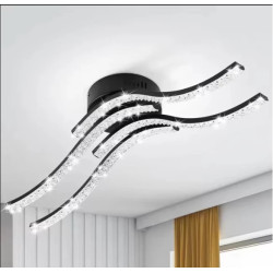 Lampe de Plafond Moderne en Aluminium et Acrylique en Forme d'Onde