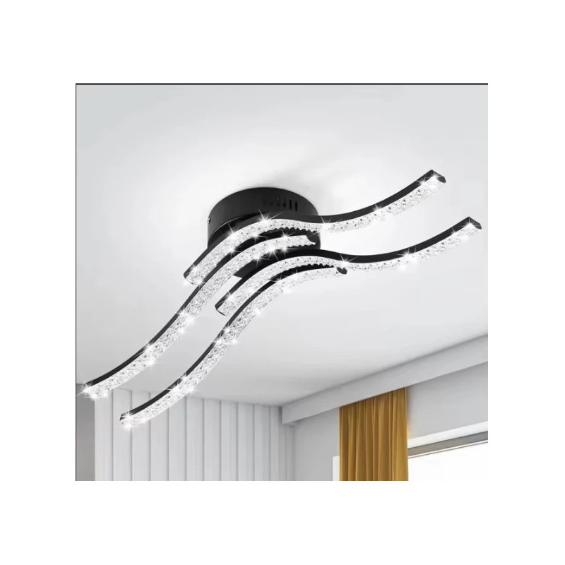 Lampada da Soffitto Moderna in Alluminio e Acrilico a Forma d'Onda