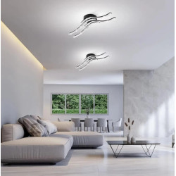 Modern Ceiling Light in Aluminum and Acrylic with Wave Shape