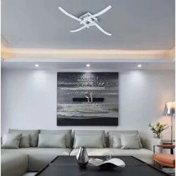 Lampe de Plafond Moderne en Aluminium et Acrylique en Forme d'Onde