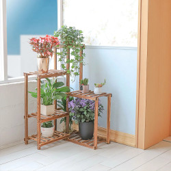 Estante angular de madera para jardín de varios niveles para...
