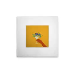Moderno Parete Quadro Fiori Vetro Decorazione Casa Tela Giallo Bianco