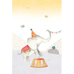 Décoration murale colorée « Le Cercle des Elephants »