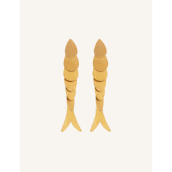 CUCOCUCA YXQ E367 Golden Brushed Stainless Steel Stud Earrings