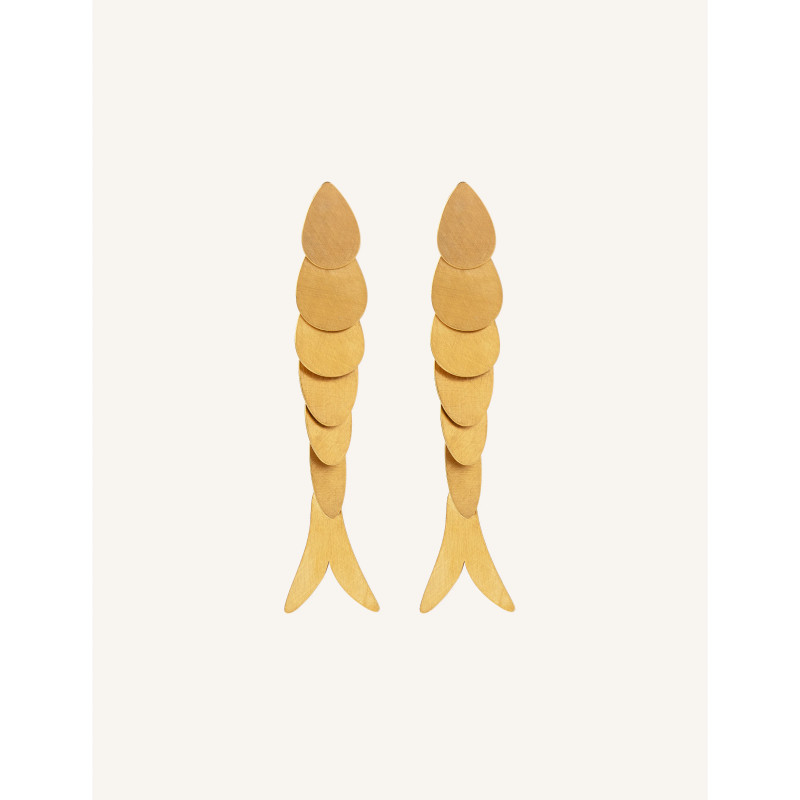 CUCOCUCA YXQ E367 Golden Brushed Stainless Steel Stud Earrings