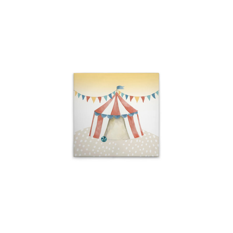 Modern Wall Art Canvas Print of Circus Tent, Colorful Beige -...