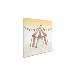 Modern Wall Art Canvas Print of Circus Tent, Colorful Beige -...