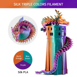 ERYONE 1.75mm Tricolor Silk PLA Filament with Printing Service -...