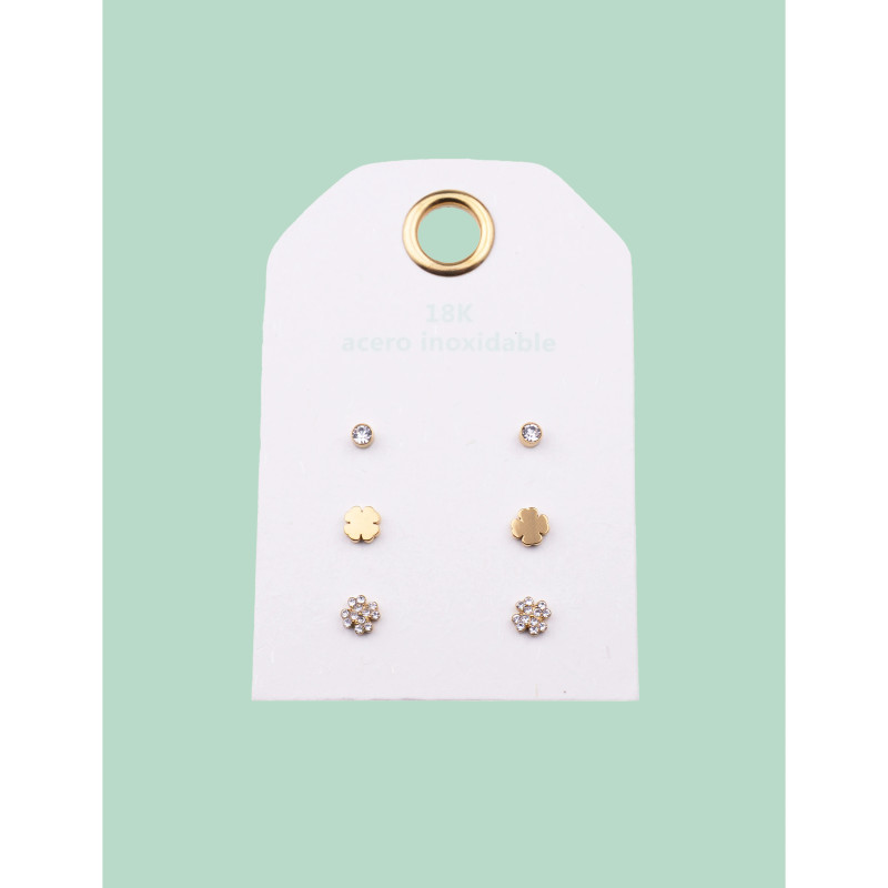 CUCOCUCA YXQ Pack of 12 Flower Shape Stainless Steel Earrings with...