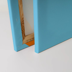 Murale Moderne pour Mariage - Tournesol Bleu et Blanc sur Fond Bois