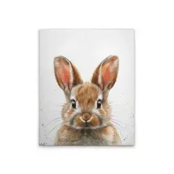 Brown Baby Bunny - Modern Canvas Wall Art with Wood Stretcher for...